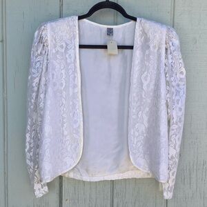 Bundle 3 for 50% off Deadstock 1980s-90s White Lace Jacket Bridal